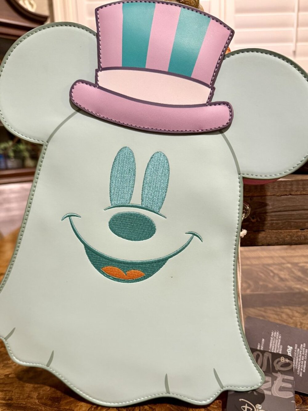 Pastel Ghost Mickey and Minnie Mouse Glow Crossbody Bag